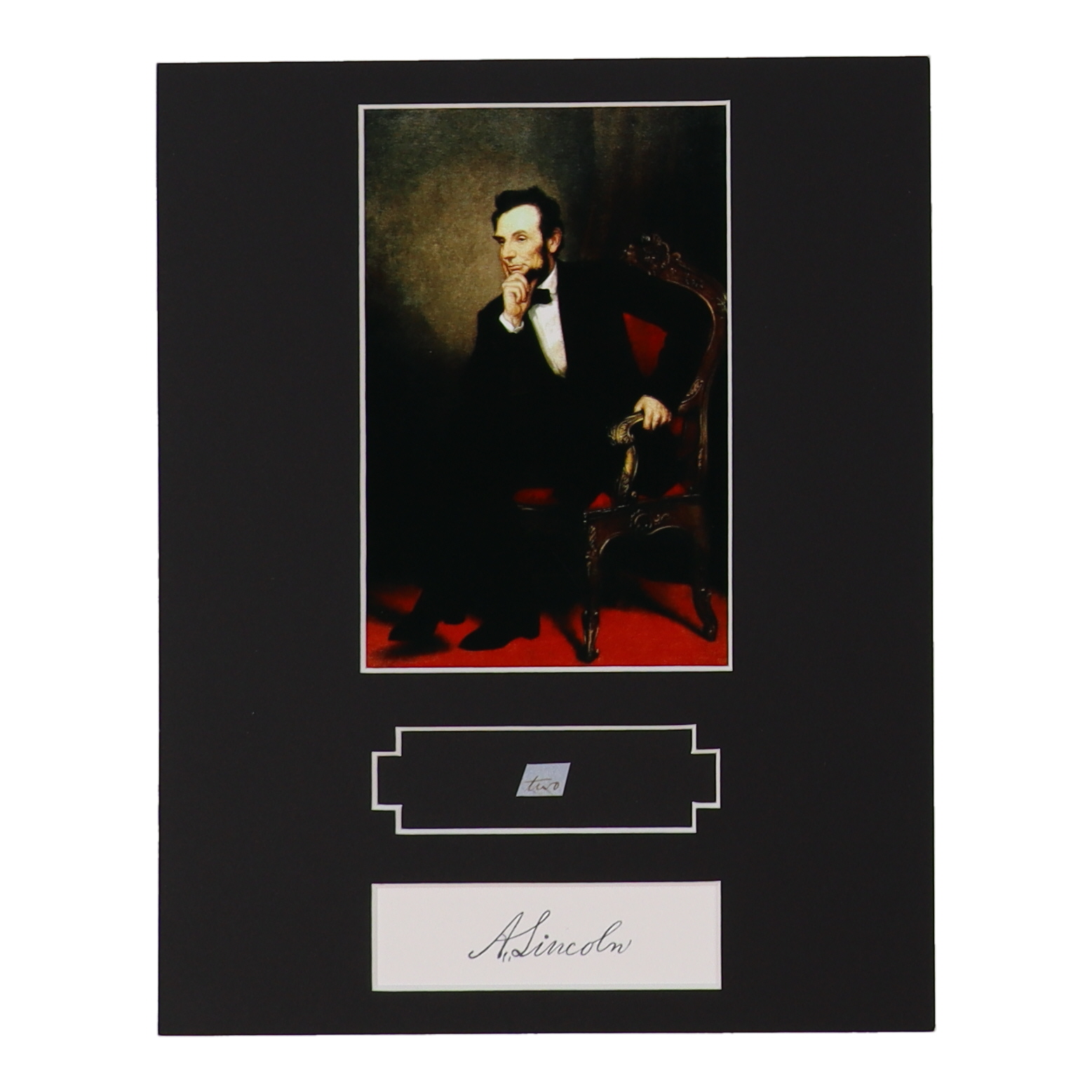 Abraham Lincoln Custom Matted Hand-Written Cut Display (PSA) at PristineAuction.com Abraham Lincoln Custom Matted Hand-Written Cut Display (PSA) at PristineAuction.com