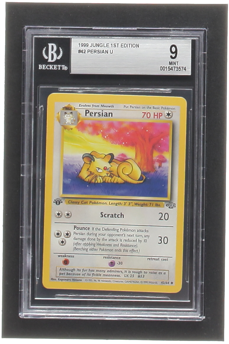 Persian Pokemon 1999 Jungle #42 (BGS 9) at PristineAuction.com Persian Pokemon 1999 Jungle #42 (BGS 9) at PristineAuction.com