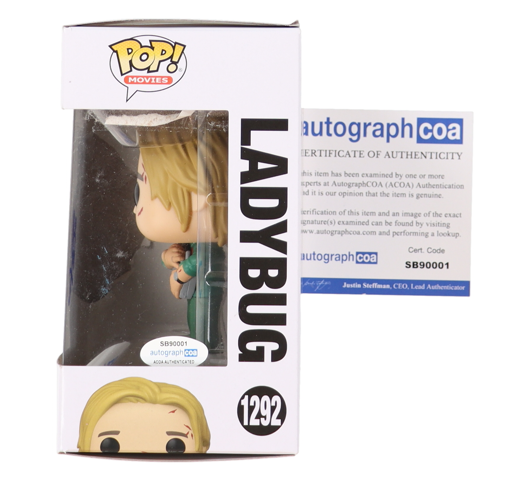 Brad Pitt Signed "Bullet Train" #1292 Ladybug Funko Pop! Vinyl Figure (ACOA) at PristineAuction.com Brad Pitt Signed "Bullet Train" #1292 Ladybug Funko Pop! Vinyl Figure (ACOA) at PristineAuction.com