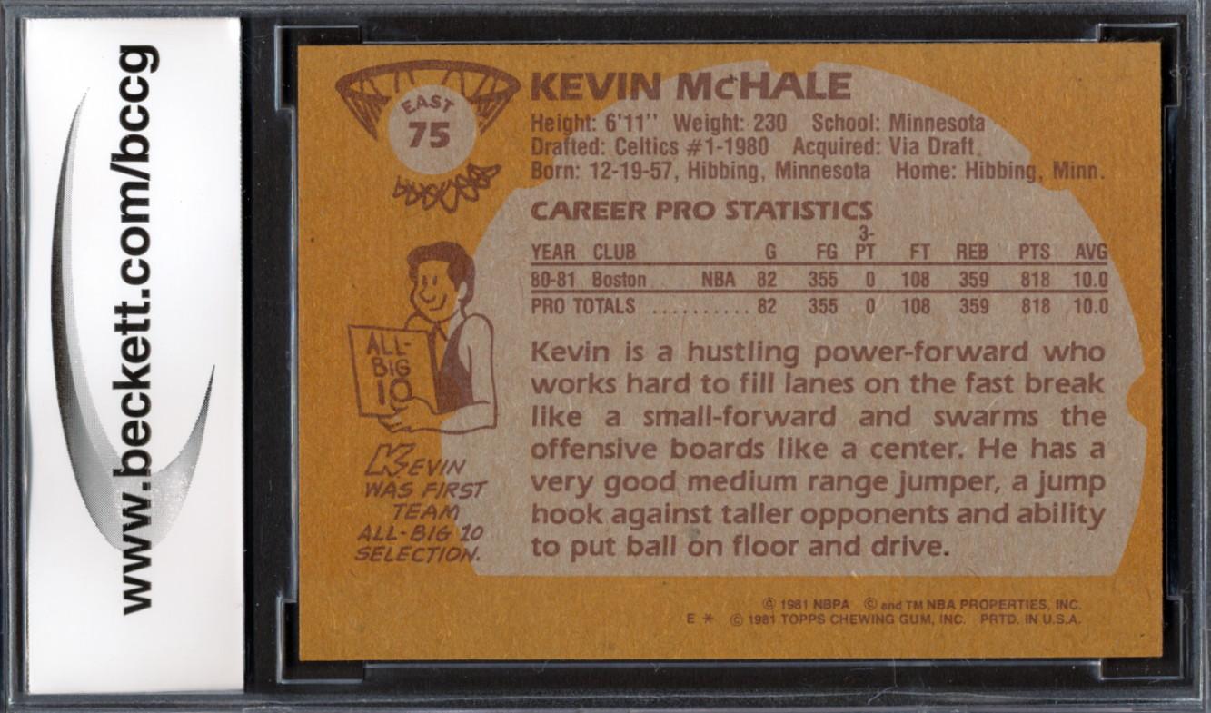 1981-82 Topps Kevin McHale #E75 RC (BCCG 9) at PristineAuction.com 1981-82 Topps Kevin McHale #E75 RC (BCCG 9) at PristineAuction.com