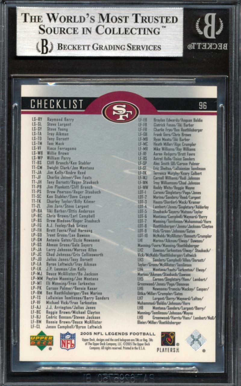 Joe Montana Signed 2005 Upper Deck Legends #96 CL (BGS) at PristineAuction.com Joe Montana Signed 2005 Upper Deck Legends #96 CL (BGS) at PristineAuction.com