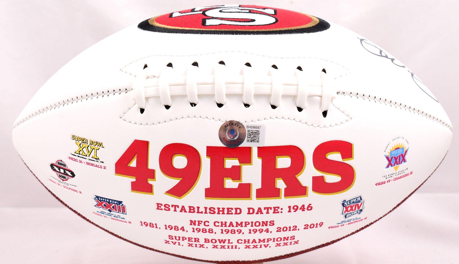 Joe Montana Signed 49ers Logo Football (Beckett) at PristineAuction.com Joe Montana Signed 49ers Logo Football (Beckett) at PristineAuction.com