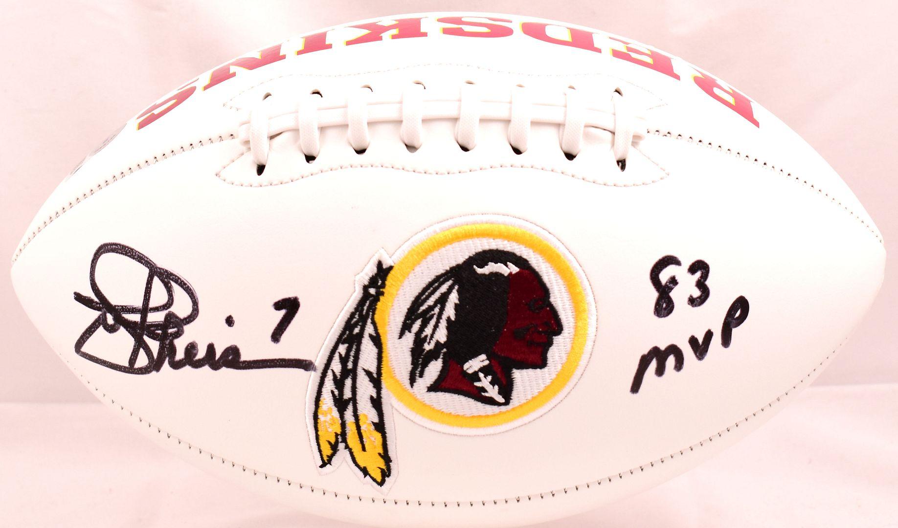 Joe Theismann Signed Redskins Football Inscribed "83 MVP" (Beckett) at PristineAuction.com Joe Theismann Signed Redskins Football Inscribed "83 MVP" (Beckett) at PristineAuction.com