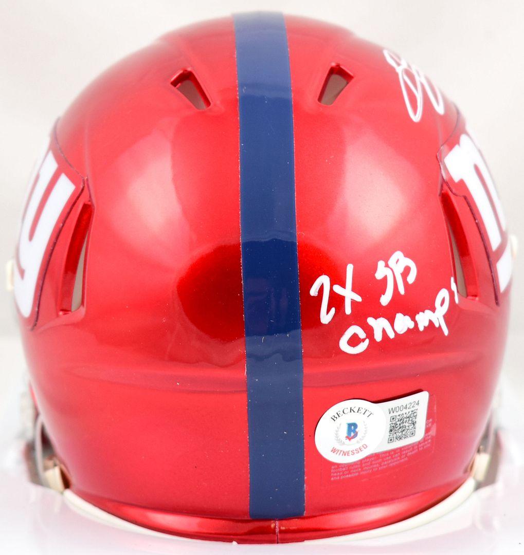 Brandon Jacobs Signed Giants Flash Alternate Speed Mini Helmet Inscribed "2X SB Champs" (Beckett) at PristineAuction.com Brandon Jacobs Signed Giants Flash Alternate Speed Mini Helmet Inscribed "2X SB Champs" (Beckett) at PristineAuction.com