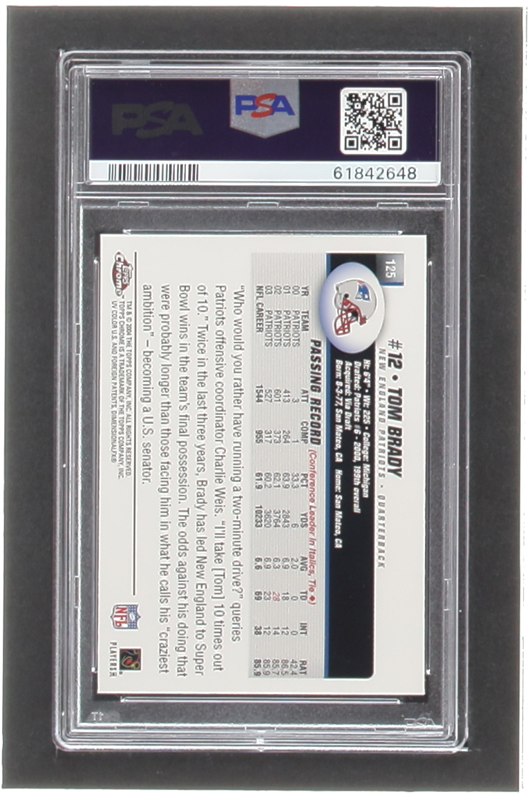 Tom Brady 2004 Topps Chrome #125 (PSA 9) at PristineAuction.com Tom Brady 2004 Topps Chrome #125 (PSA 9) at PristineAuction.com