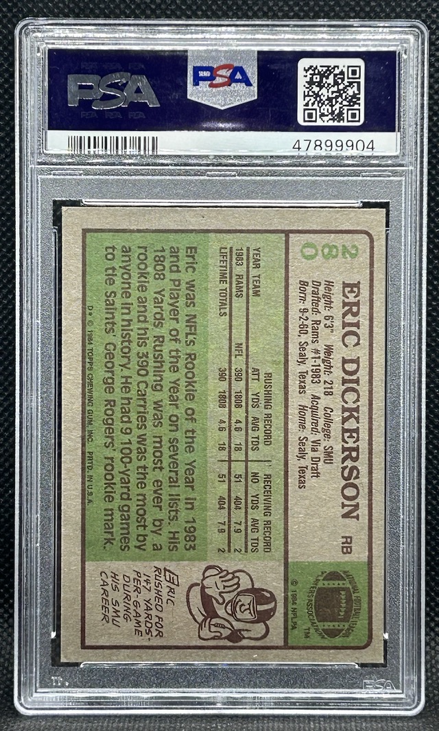 Eric Dickerson Signed 1984 Topps #280 RC (PSA) at PristineAuction.com Eric Dickerson Signed 1984 Topps #280 RC (PSA) at PristineAuction.com