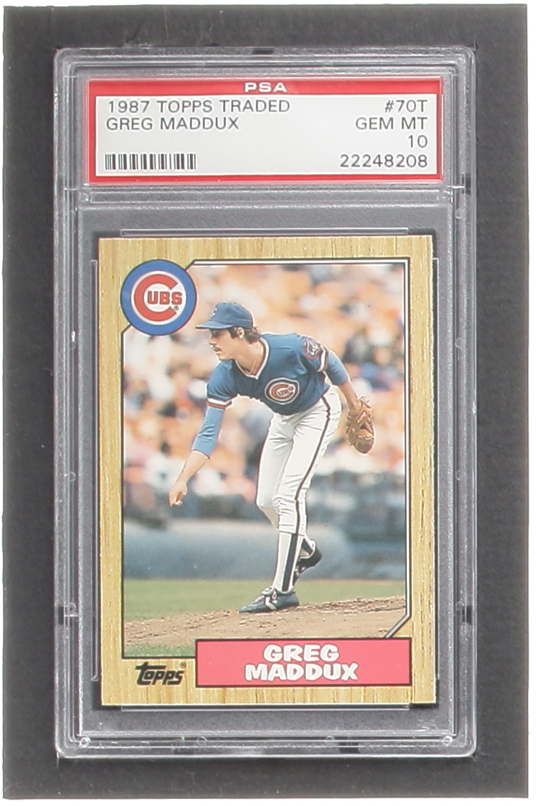 Greg Maddux 1987 Topps Traded #70T XRC (PSA 10) at PristineAuction.com Greg Maddux 1987 Topps Traded #70T XRC (PSA 10) at PristineAuction.com
