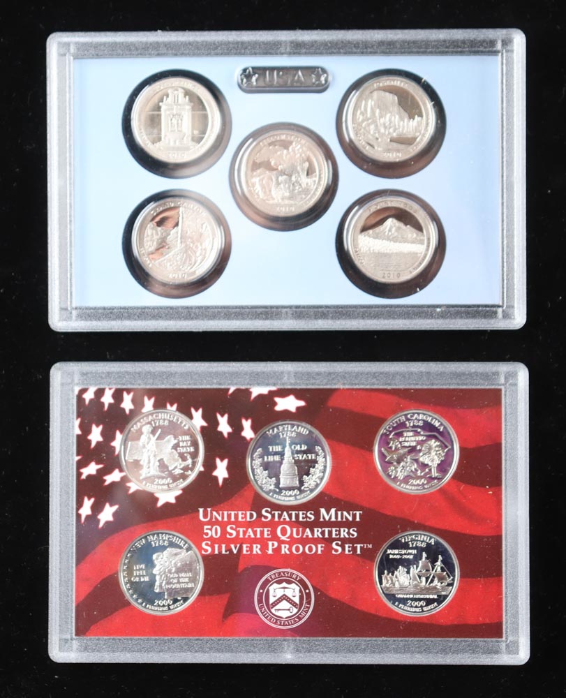 2000-S United States 50 State Quarters Mint Silver Proof Set with (10) Coins & Original Packaging at PristineAuction.com 2000-S United States 50 State Quarters Mint Silver Proof Set with (10) Coins & Original Packaging at PristineAuction.com