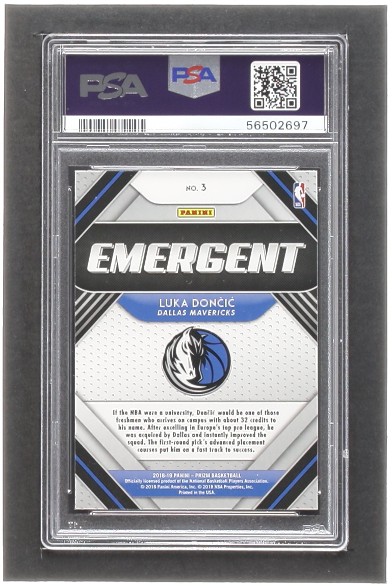 Luka Doncic 2018-19 Panini Prizm Emergent #3 RC (PSA 10) at PristineAuction.com Luka Doncic 2018-19 Panini Prizm Emergent #3 RC (PSA 10) at PristineAuction.com