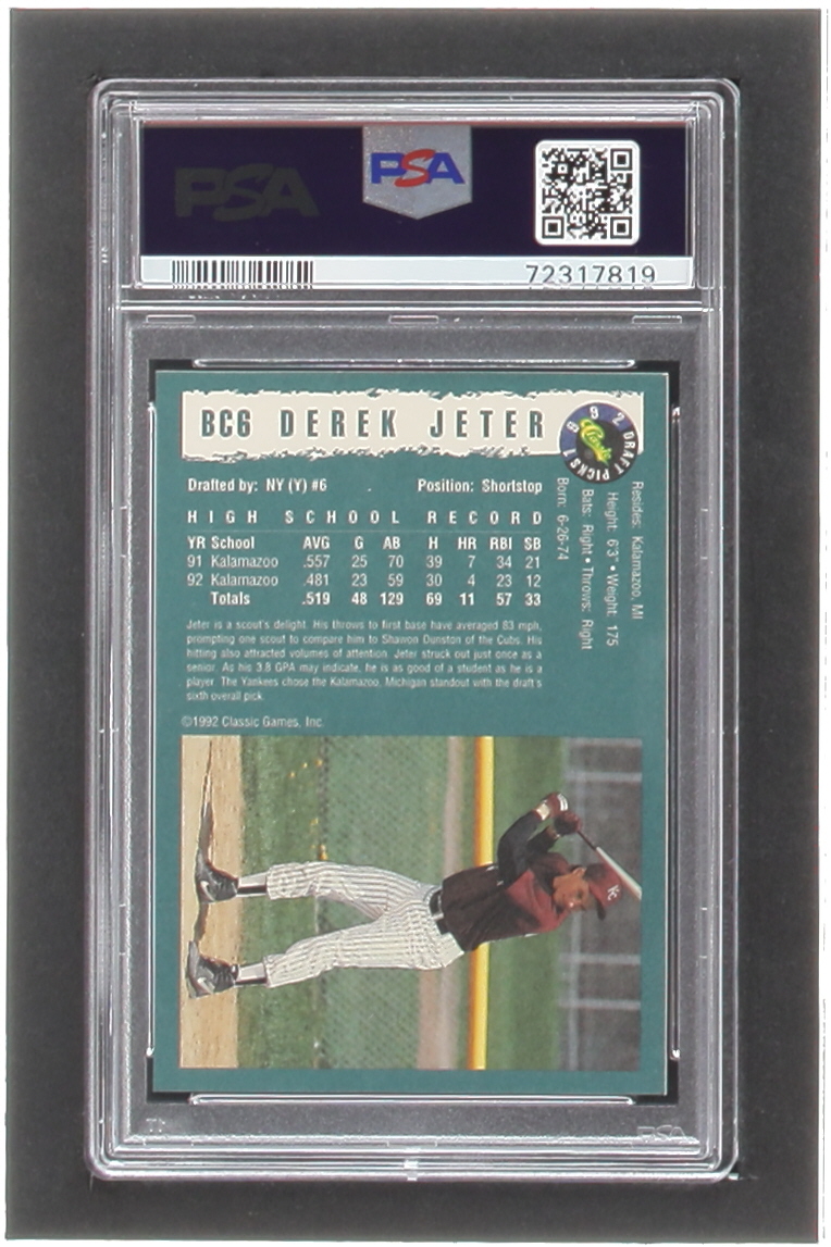Derek Jeter 1992 Classic Draft Picks Foil Bonus #BC6 RC (PSA 7) at PristineAuction.com Derek Jeter 1992 Classic Draft Picks Foil Bonus #BC6 RC (PSA 7) at PristineAuction.com