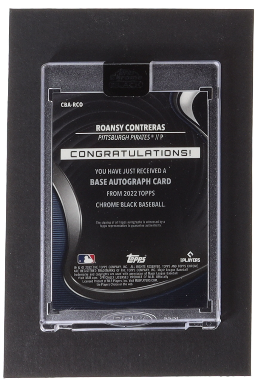 Roansy Contreras 2022 Topps Chrome Black Autographs #CBARCO RC at PristineAuction.com Roansy Contreras 2022 Topps Chrome Black Autographs #CBARCO RC at PristineAuction.com