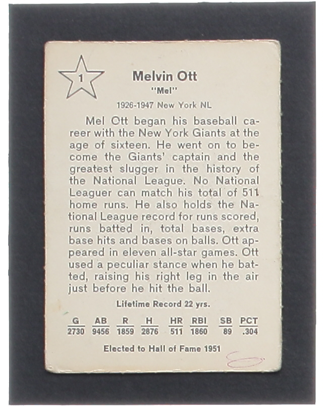 Mel Ott 1961 Golden Press #1 at PristineAuction.com Mel Ott 1961 Golden Press #1 at PristineAuction.com
