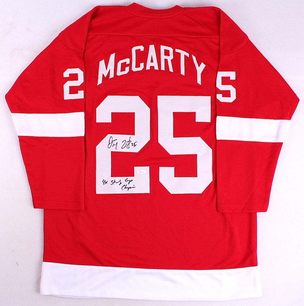Darren McCarty Signed Red Wings Jersey Inscribed "4x Stanley Cup Champion" (JSA COA) at PristineAuction.com Darren McCarty Signed Red Wings Jersey Inscribed "4x Stanley Cup Champion" (JSA COA) at PristineAuction.com