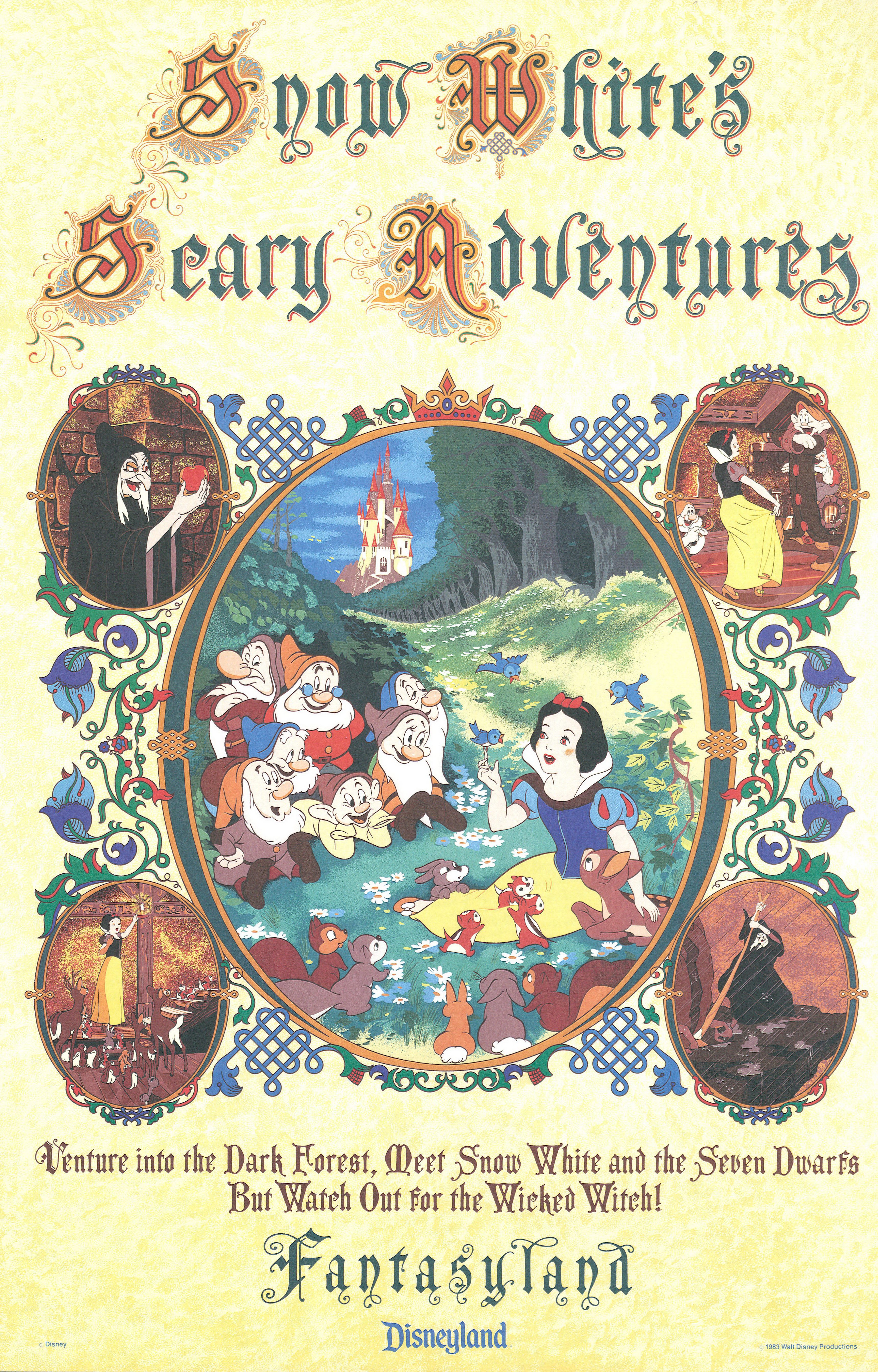 Disneyland 12" x 18" Official "Snow White Scary Adventure" Attraction Poster Art at PristineAuction.com Disneyland 12" x 18" Official "Snow White Scary Adventure" Attraction Poster Art at PristineAuction.com