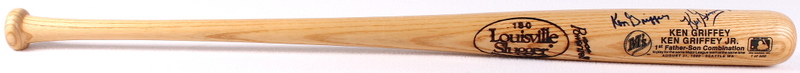 Ken Griffey Jr. & Ken Griffey Sr. Signed Mariners Limited Edition "1st Father-Son Combination" Louisville Slugger Baseball Bat (JSA ALOA) at PristineAuction.com Ken Griffey Jr. & Ken Griffey Sr. Signed Mariners Limited Edition "1st Father-Son Combination" Louisville Slugger Baseball Bat (JSA ALOA) at PristineAuction.com