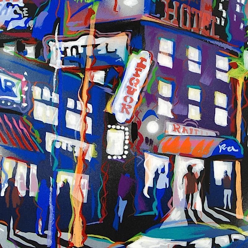 James Talmadge "Hollywood Hotel" Signed Limited Edition 23" x 28.5" Serigraph on Paper #AP (Artist Proof) at PristineAuction.com James Talmadge "Hollywood Hotel" Signed Limited Edition 23" x 28.5" Serigraph on Paper #AP (Artist Proof) at PristineAuction.com