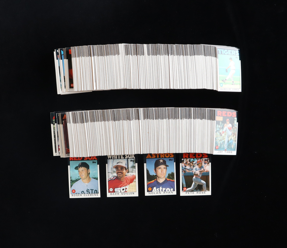 1986 Topps Baseball Complete Set of (792) Cards with Roger Clemens #661, Pete Rose #1, Nolan Ryan #100, Ozzie Guillen #254 RC at PristineAuction.com 1986 Topps Baseball Complete Set of (792) Cards with Roger Clemens #661, Pete Rose #1, Nolan Ryan #100, Ozzie Guillen #254 RC at PristineAuction.com