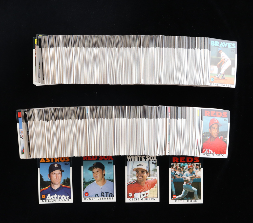 1986 Topps Baseball Complete Set of (792) Cards with Roger Clemens #661, Pete Rose #1, Nolan Ryan #100, Ozzie Guillen #254 RC at PristineAuction.com 1986 Topps Baseball Complete Set of (792) Cards with Roger Clemens #661, Pete Rose #1, Nolan Ryan #100, Ozzie Guillen #254 RC at PristineAuction.com