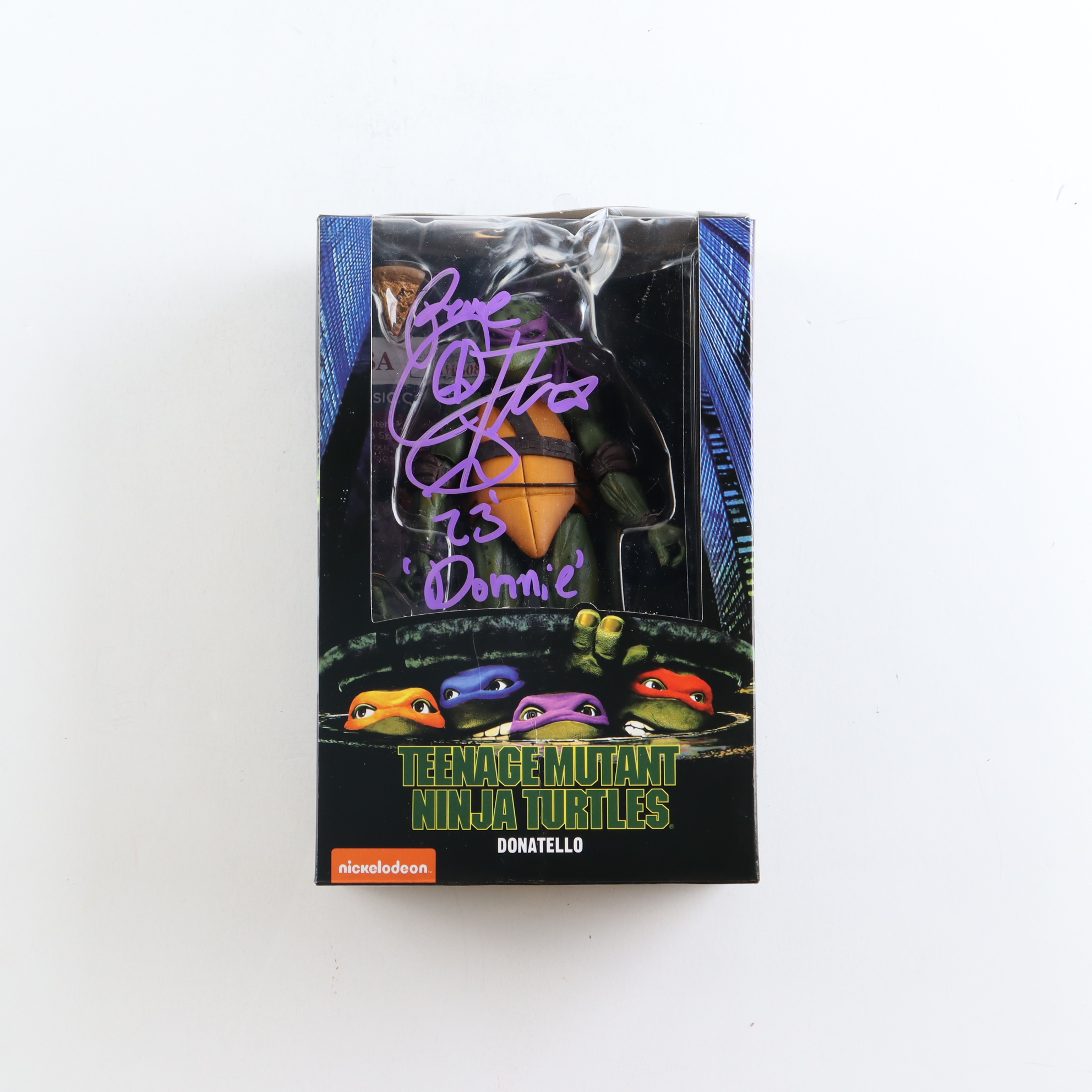 Corey Feldman Signed "Teenage Mutant Ninja Turtles" - Donatello - NECA Action Figure Inscribed "Donnie" & "23" (JSA) (See Description) at PristineAuction.com Corey Feldman Signed "Teenage Mutant Ninja Turtles" - Donatello - NECA Action Figure Inscribed "Donnie" & "23" (JSA) (See Description) at PristineAuction.com