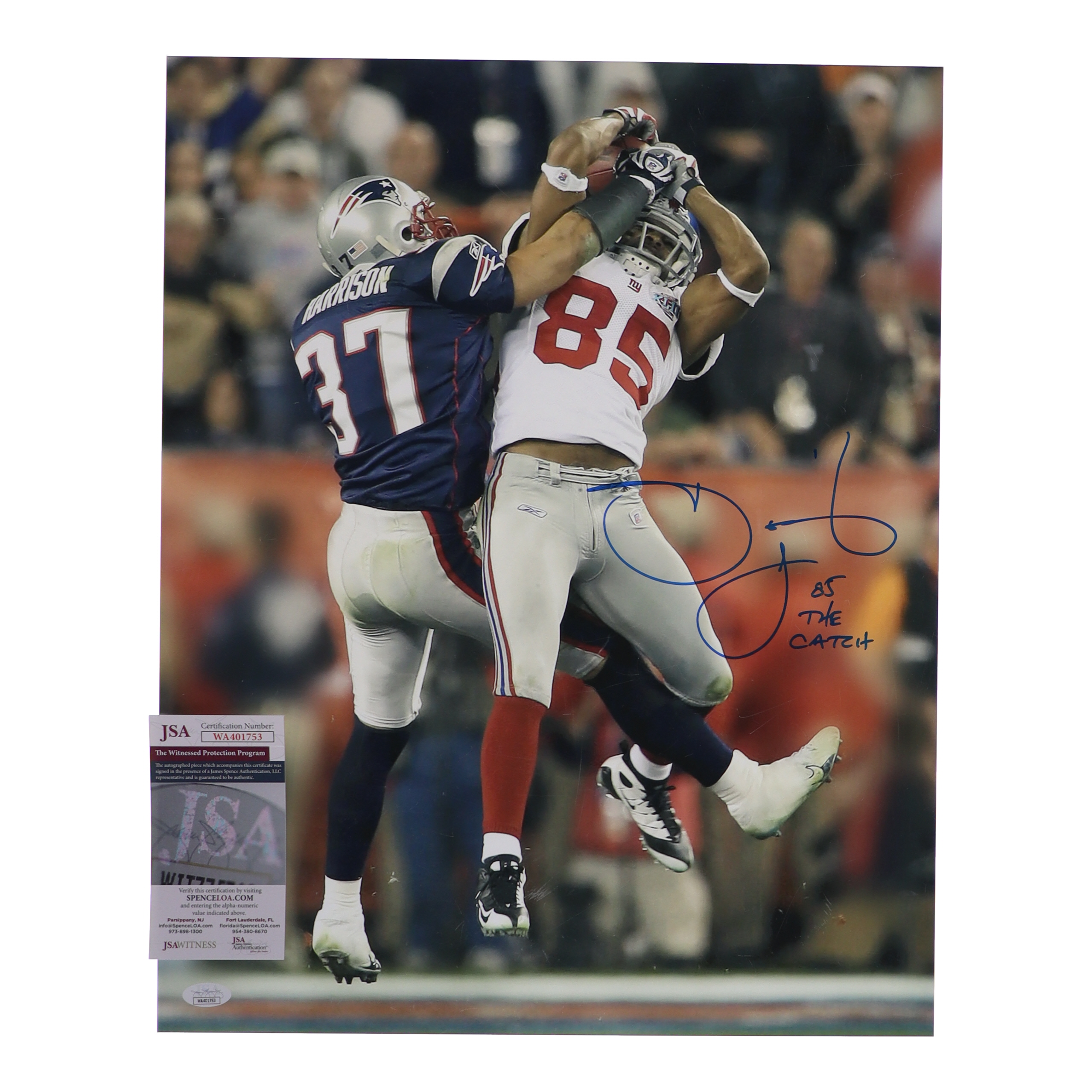David Tyree Signed Giants 16x20 Photo Inscribed "The Catch" (JSA) at PristineAuction.com David Tyree Signed Giants 16x20 Photo Inscribed "The Catch" (JSA) at PristineAuction.com
