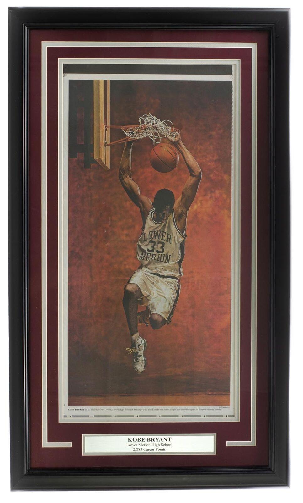 Kobe Bryant Lower Merion High School 18x30 Custom Framed L.A. Times Newspaper Tribute Cover Page at PristineAuction.com Kobe Bryant Lower Merion High School 18x30 Custom Framed L.A. Times Newspaper Tribute Cover Page at PristineAuction.com