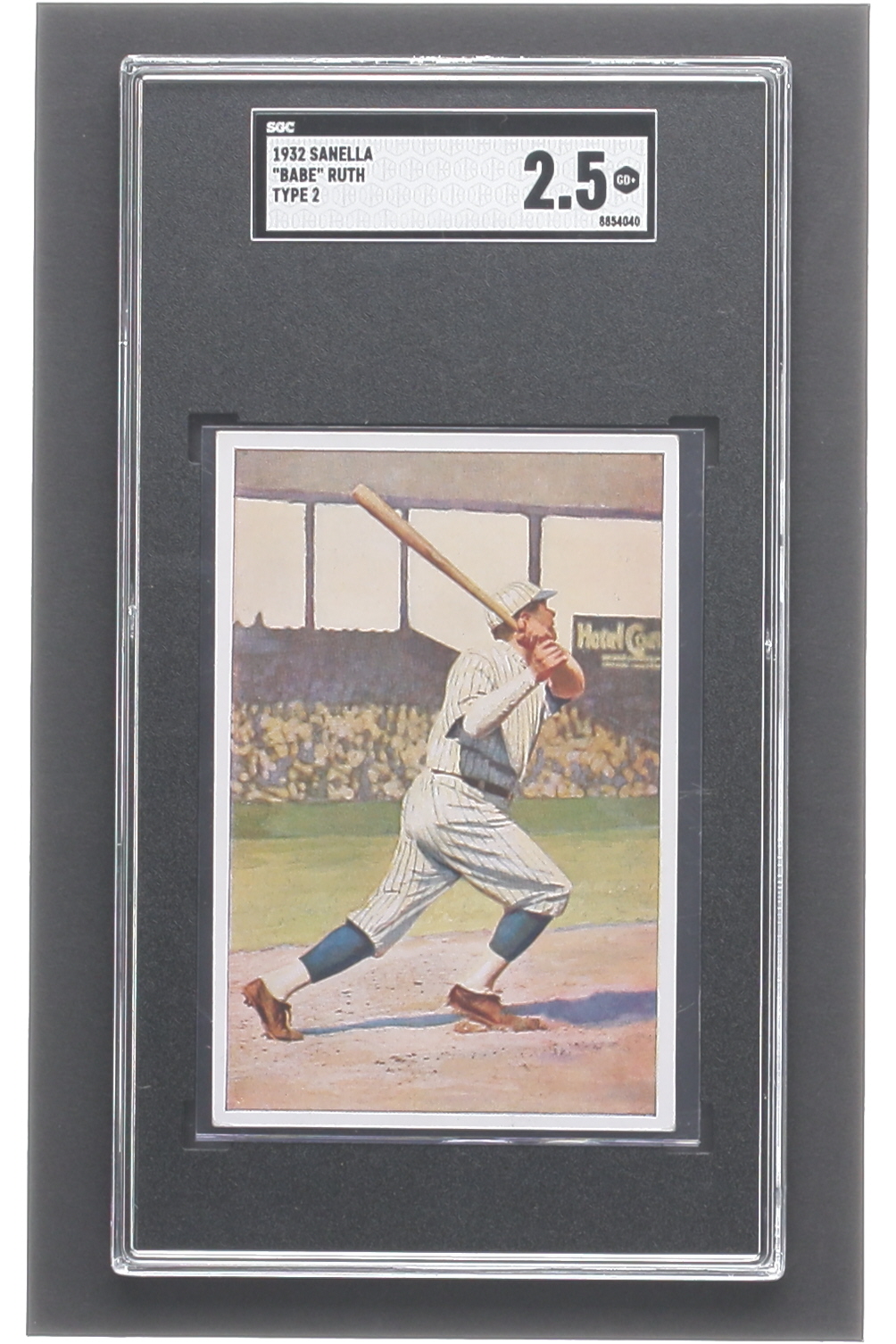 Babe Ruth 1932 Sanella Margarine #83B Type 2 / Sanella at Bottom (SGC 2.5) at PristineAuction.com Babe Ruth 1932 Sanella Margarine #83B Type 2 / Sanella at Bottom (SGC 2.5) at PristineAuction.com