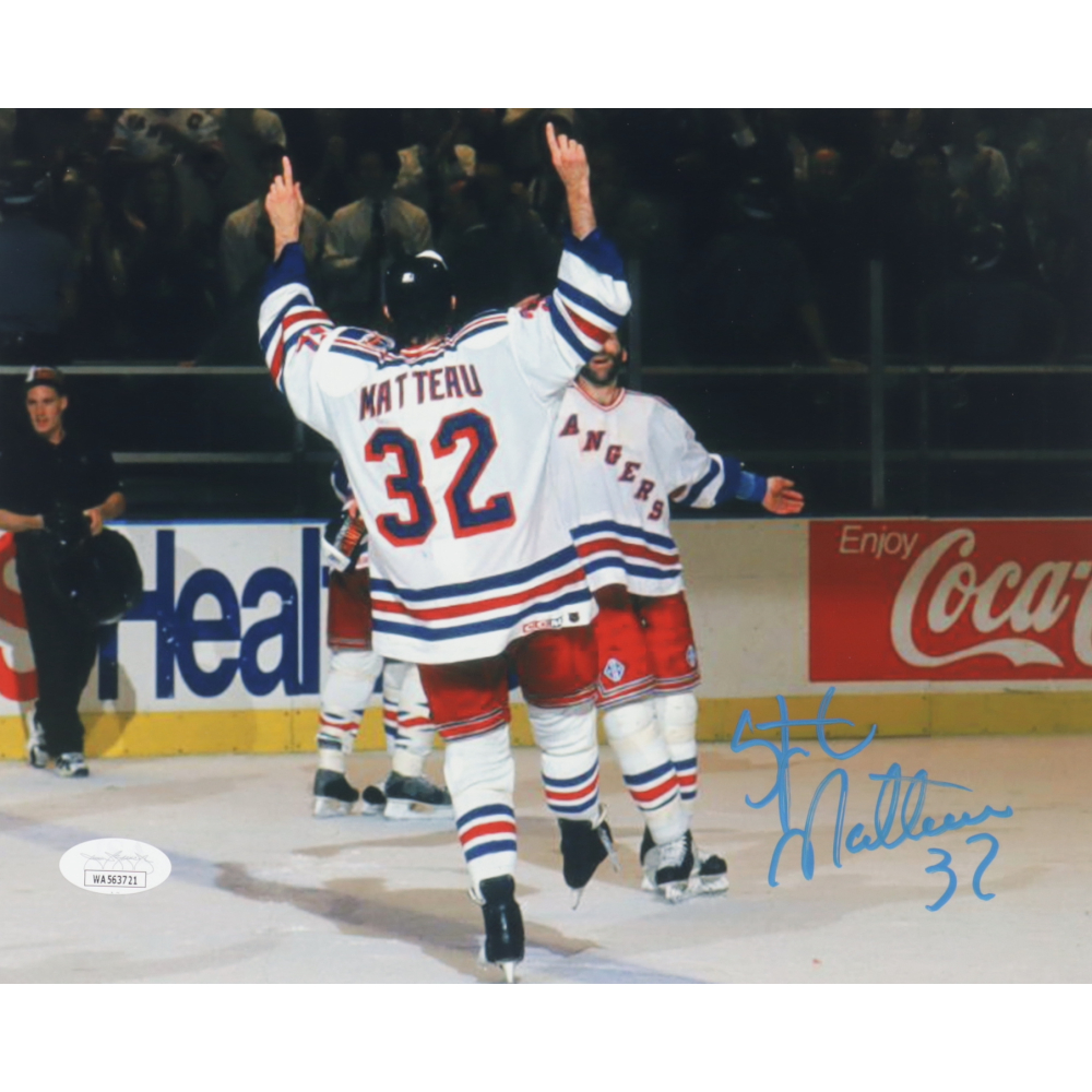 Stephane Matteau Signed Rangers 8x10 Photo (JSA) Pristine Auction