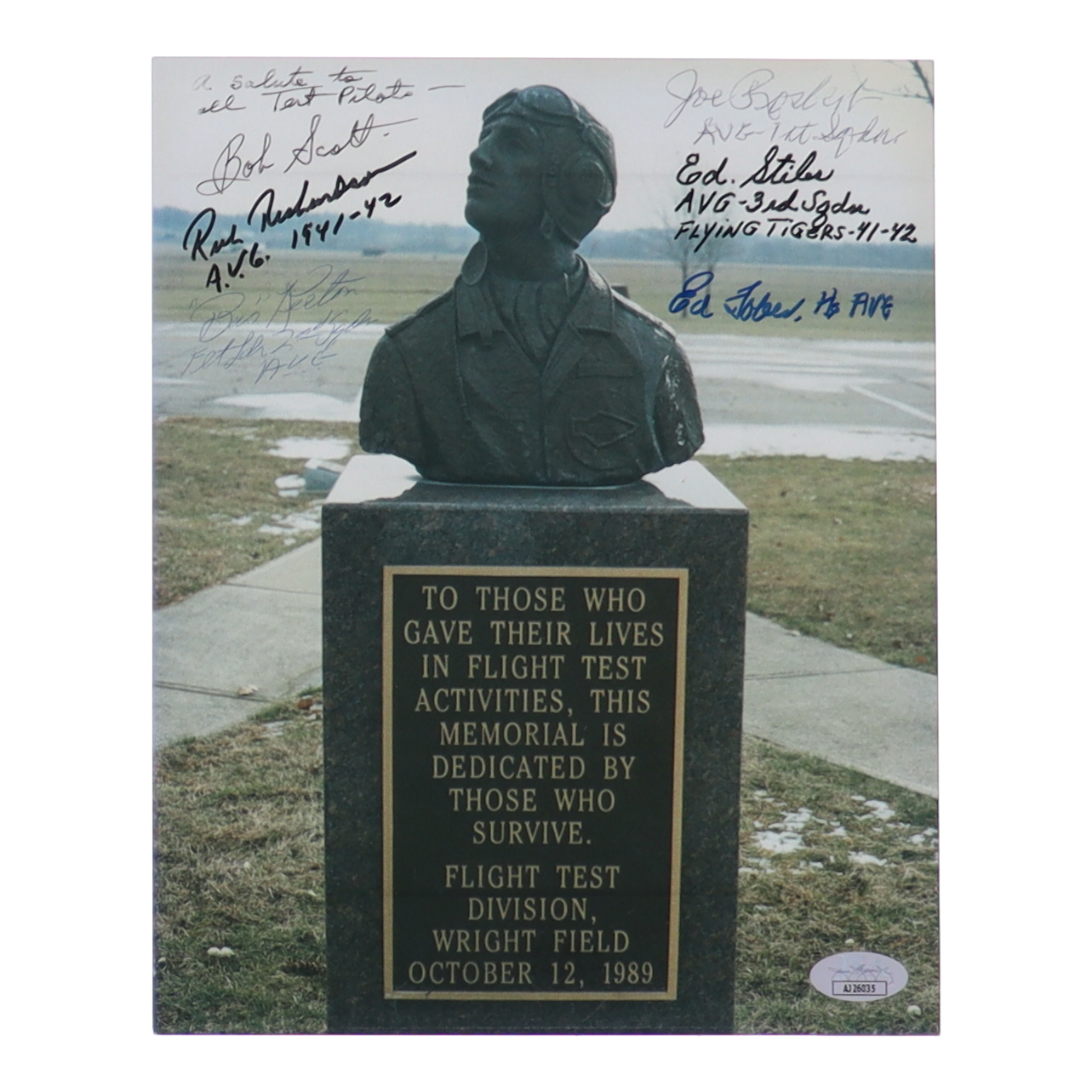 U.S. Pilots Signed 8x10 Photo with (6) Signatures Including Bob Scott ...