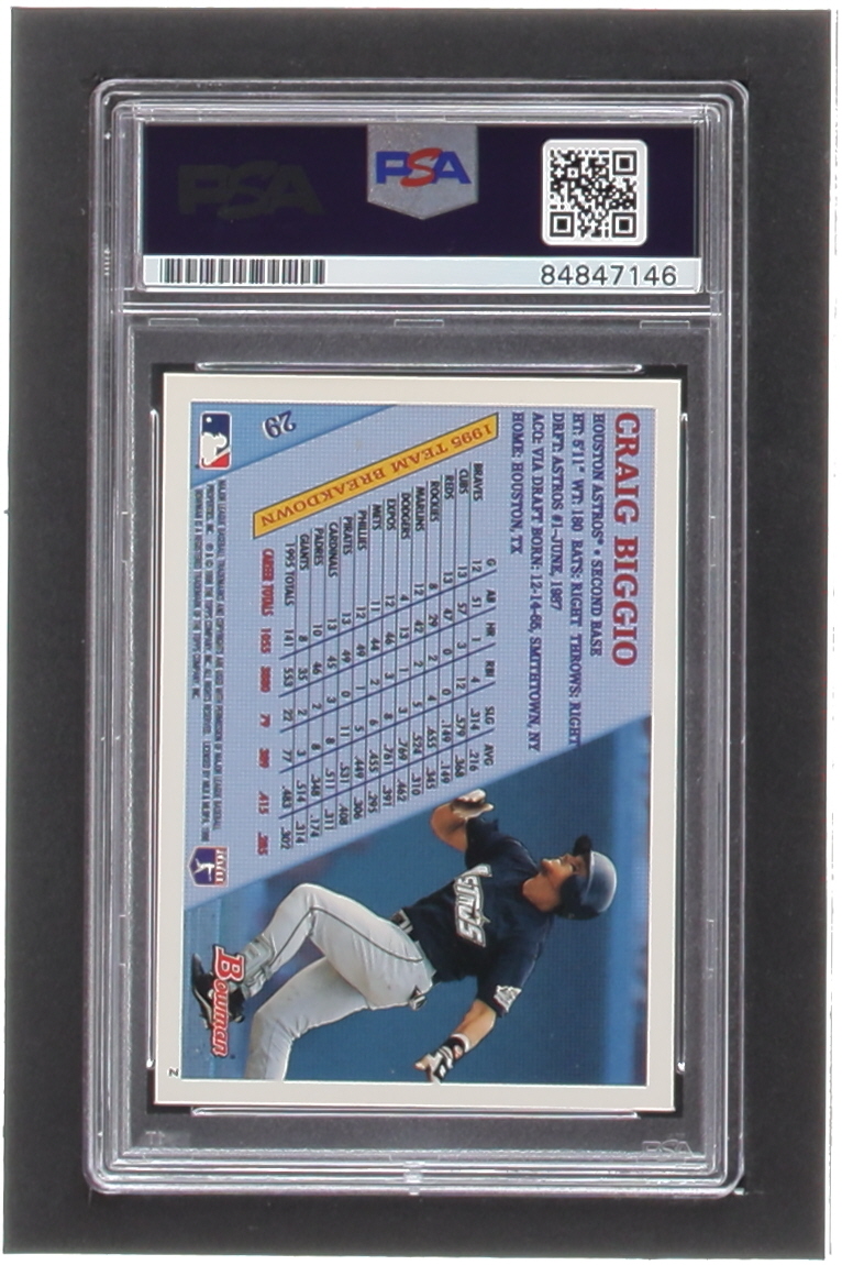 Craig Biggio Signed 1996 Bowman #29 (PSA) at PristineAuction.com Craig Biggio Signed 1996 Bowman #29 (PSA) at PristineAuction.com