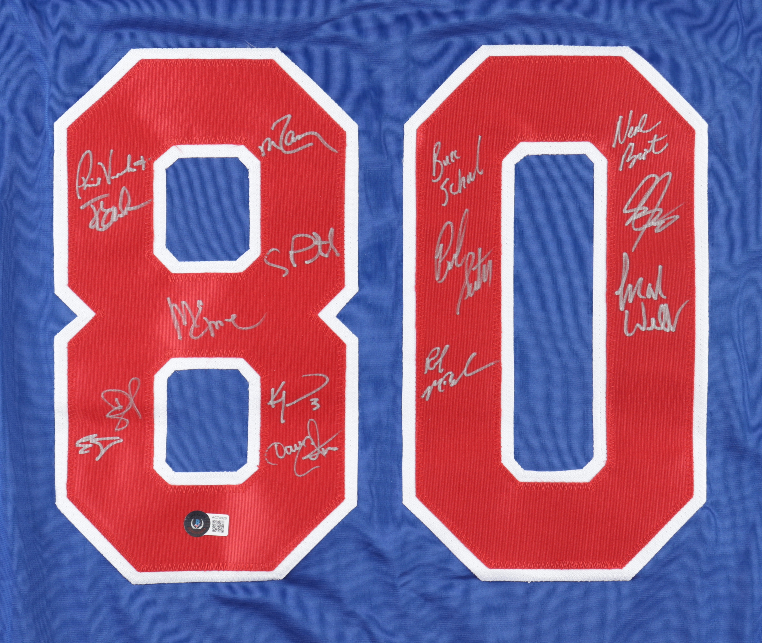 1980 USA Hockey Jersey Team-Signed by (15) with Neal Broten, Rob McClanahan, Mike Eruzione, Ken Morrow, Jack O'Callahan (Beckett) at PristineAuction.com 1980 USA Hockey Jersey Team-Signed by (15) with Neal Broten, Rob McClanahan, Mike Eruzione, Ken Morrow, Jack O'Callahan (Beckett) at PristineAuction.com