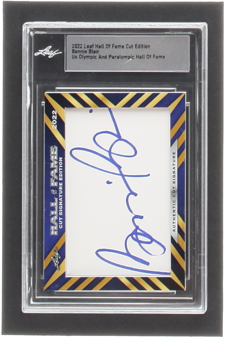 Bonnie Blair 2022 Leaf Hall of Fame Cut Edition US Olympic & Paralympic Hall of Fame (Leaf) at PristineAuction.com Bonnie Blair 2022 Leaf Hall of Fame Cut Edition US Olympic & Paralympic Hall of Fame (Leaf) at PristineAuction.com