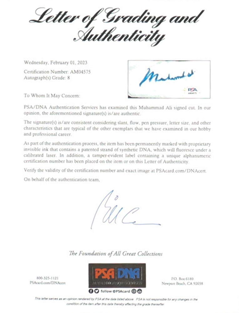 Muhammad Ali Signed Custom Framed Cut Display with Boxing Robe (PSA) at PristineAuction.com Muhammad Ali Signed Custom Framed Cut Display with Boxing Robe (PSA) at PristineAuction.com