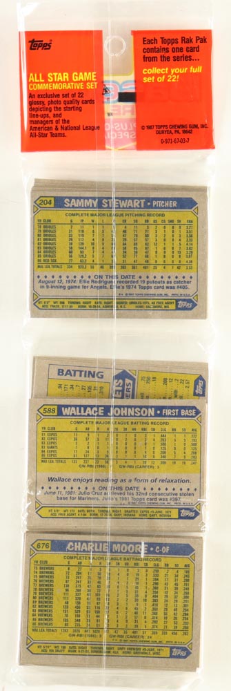 1987 Topps Baseball Picture Cards Rack Pack with (49) Cards | Pristine ...