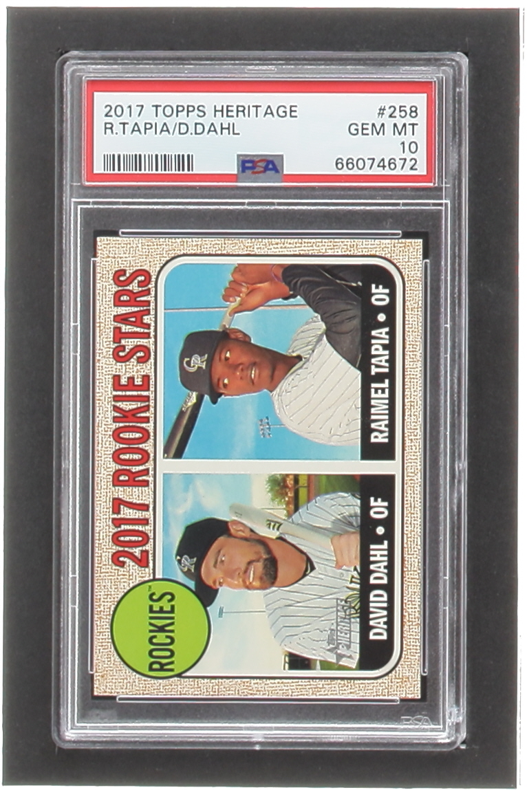 Raimel Tapia / David Dahl 2017 Topps Heritage #258 RC (PSA 10) at PristineAuction.com Raimel Tapia / David Dahl 2017 Topps Heritage #258 RC (PSA 10) at PristineAuction.com