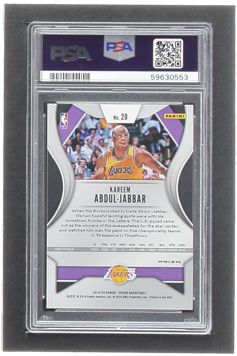 Kareem Abdul-Jabbar 2019-20 Panini Prizm Prizms Fast Break Red #20 #116/125 (PSA 10) at PristineAuction.com Kareem Abdul-Jabbar 2019-20 Panini Prizm Prizms Fast Break Red #20 #116/125 (PSA 10) at PristineAuction.com