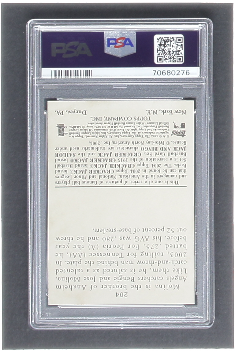 Yadier Molina 2004 Topps Cracker Jack #204 RC (PSA 10) at PristineAuction.com Yadier Molina 2004 Topps Cracker Jack #204 RC (PSA 10) at PristineAuction.com