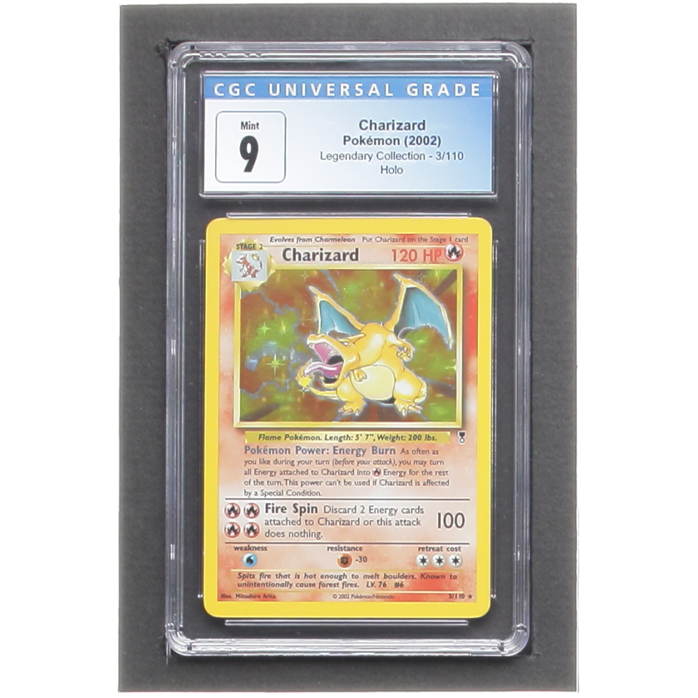 Charizard Pokemon 2002 Legendary Collection #3 Holo (CGC 9) | Pristine  Auction