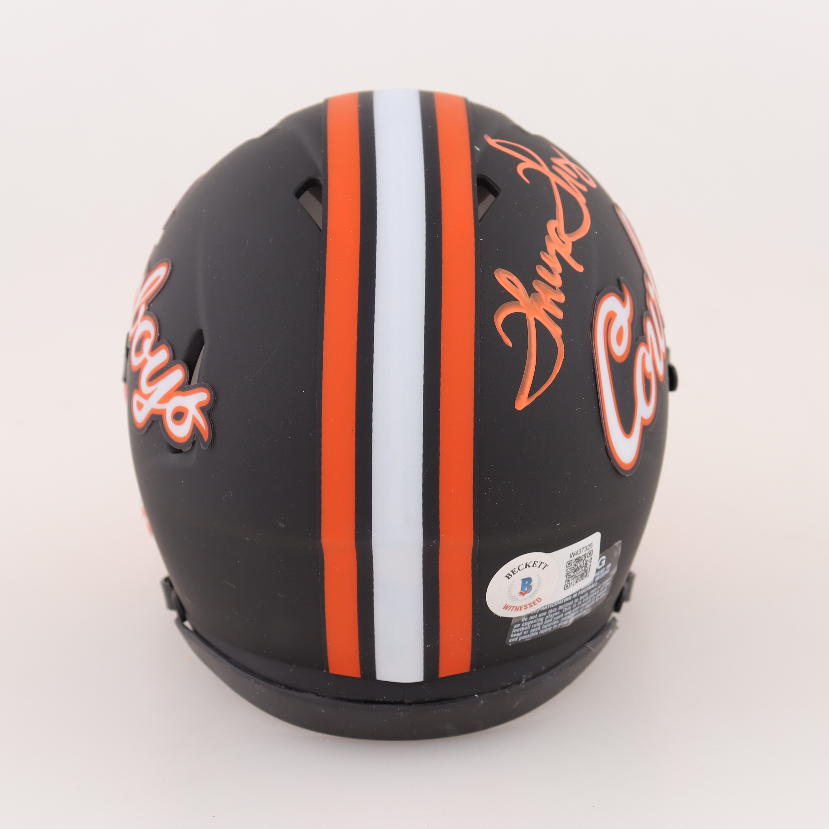 Thurman Thomas Signed Oklahoma State Cowboys Speed Mini Helmet (Beckett) at PristineAuction.com Thurman Thomas Signed Oklahoma State Cowboys Speed Mini Helmet (Beckett) at PristineAuction.com