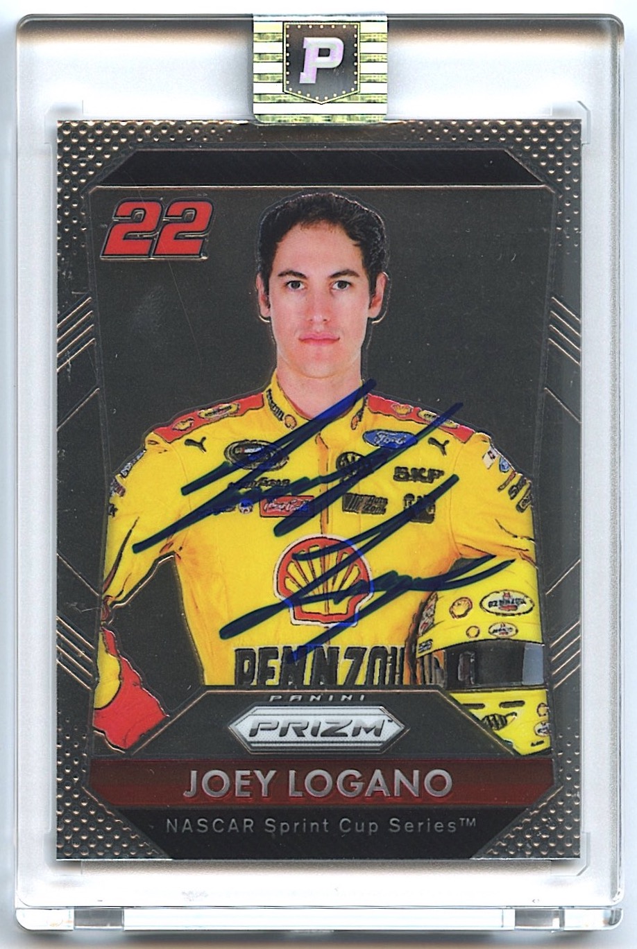 Joey Logano Signed 2016 Panini Prizm #22 (PA Encapsulated) at PristineAuction.com Joey Logano Signed 2016 Panini Prizm #22 (PA Encapsulated) at PristineAuction.com