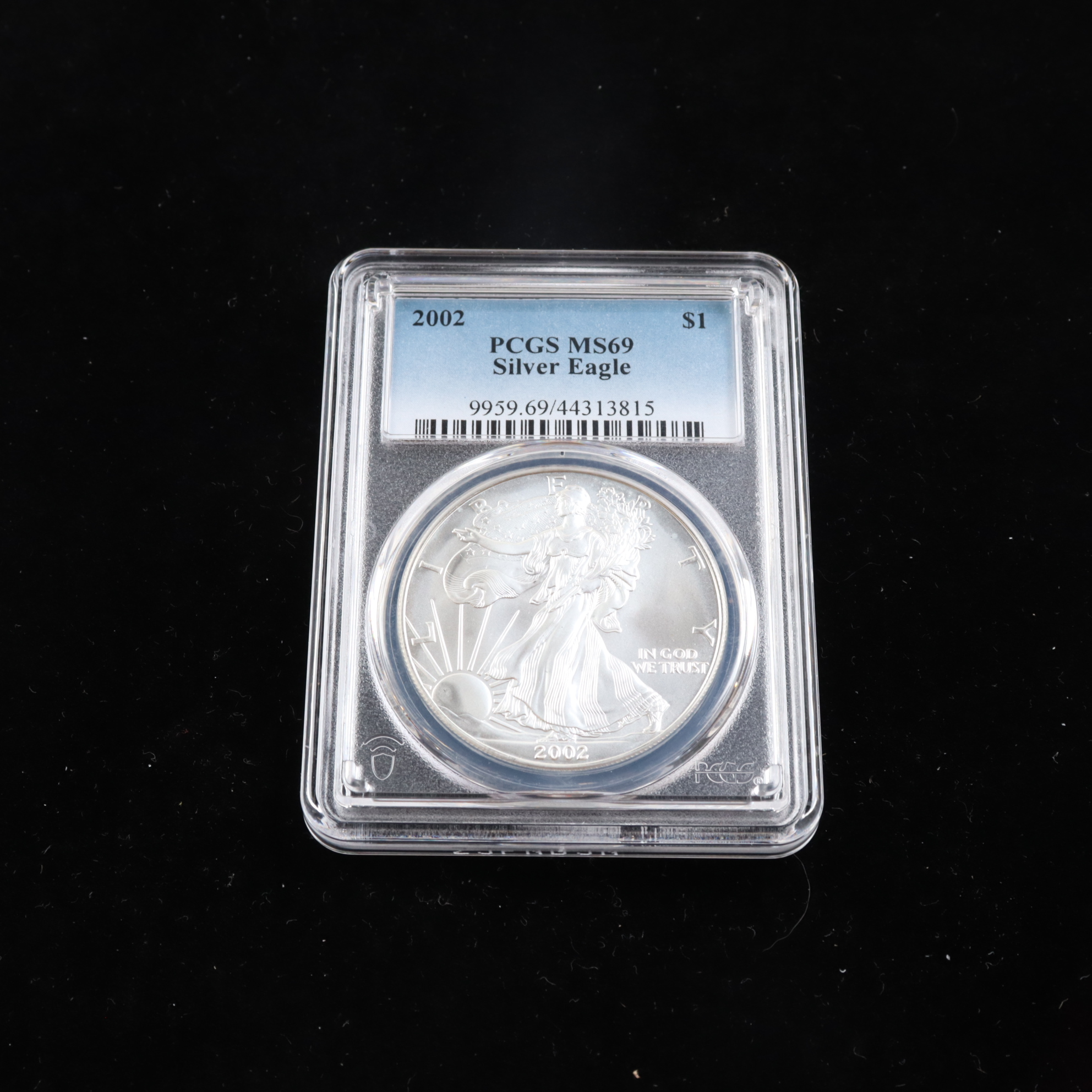 2002 American Silver Eagle $1 One Dollar Coin (PCGS MS69) at PristineAuction.com 2002 American Silver Eagle $1 One Dollar Coin (PCGS MS69) at PristineAuction.com