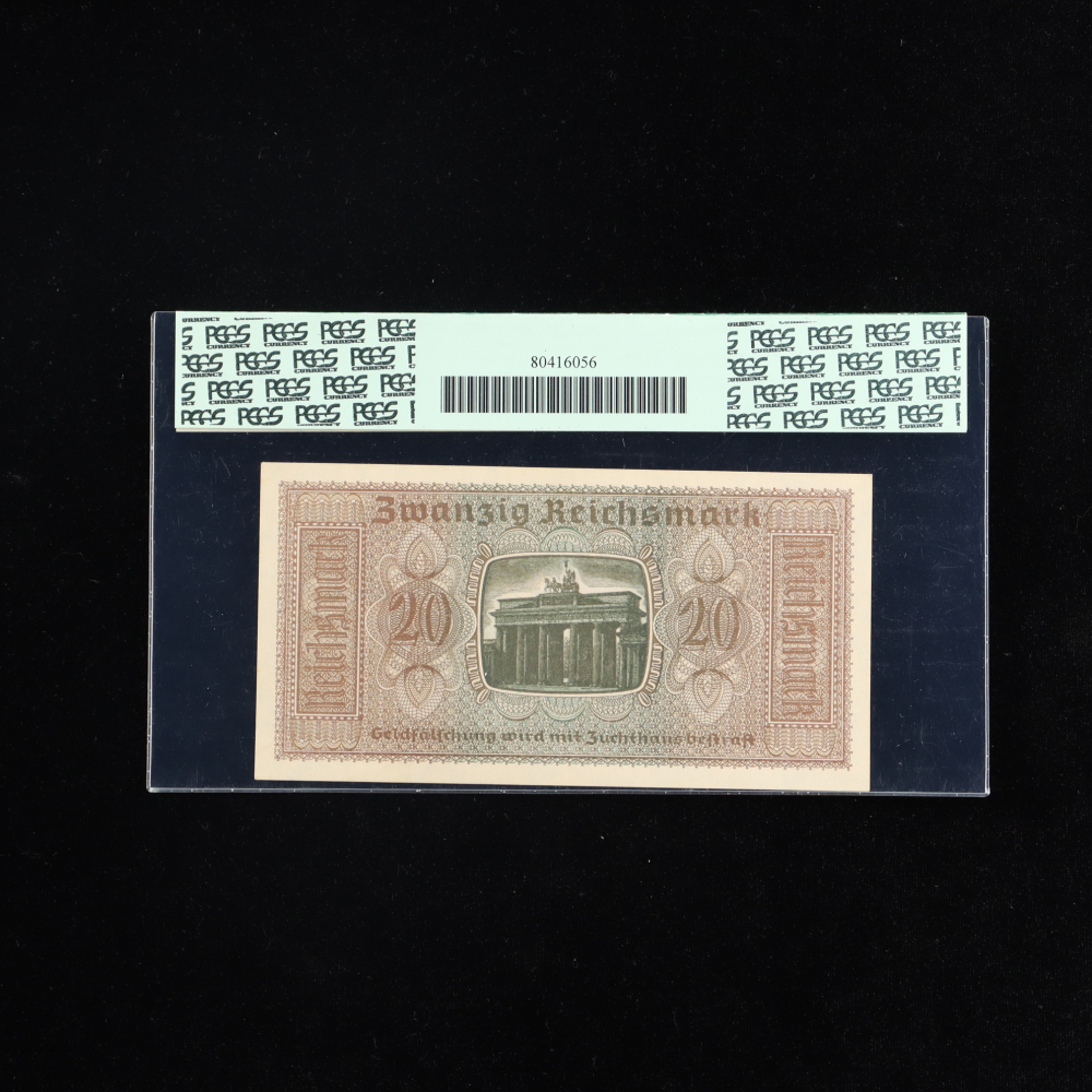 1940 Nazi Germany 20 Twenty Reichsmark Currency Note PCGS 63 