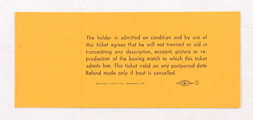 1965 Muhammad Ali vs Sonny Liston Ticket at PristineAuction.com 1965 Muhammad Ali vs Sonny Liston Ticket at PristineAuction.com