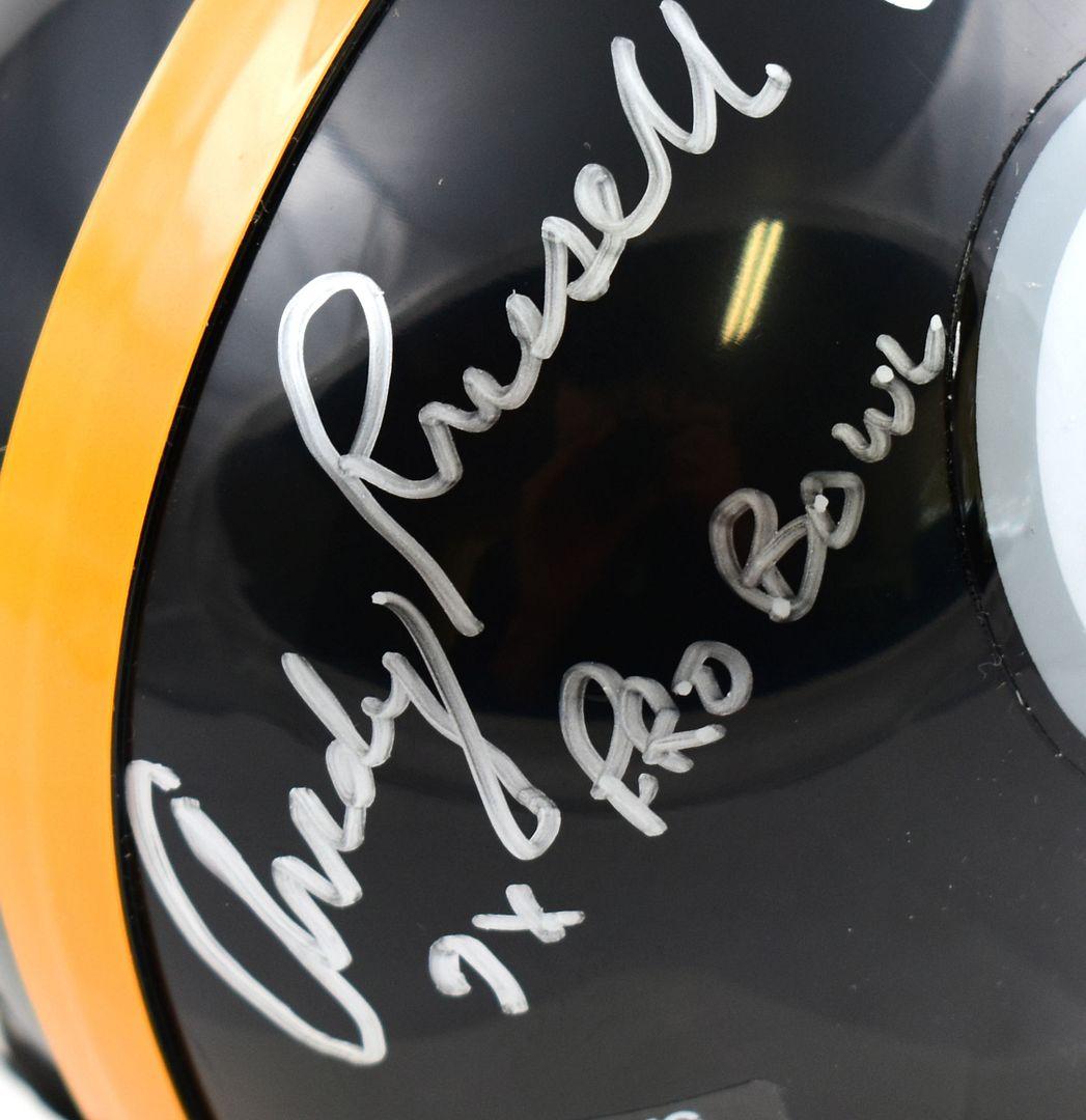 Jack Ham, Andy Russell & Jack Lambert Signed Steelers Speed Mini Helmet Inscribed "7x Pro Bowl," "8x Pro Bowl" & "HOF '90" (Beckett) at PristineAuction.com Jack Ham, Andy Russell & Jack Lambert Signed Steelers Speed Mini Helmet Inscribed "7x Pro Bowl," "8x Pro Bowl" & "HOF '90" (Beckett) at PristineAuction.com