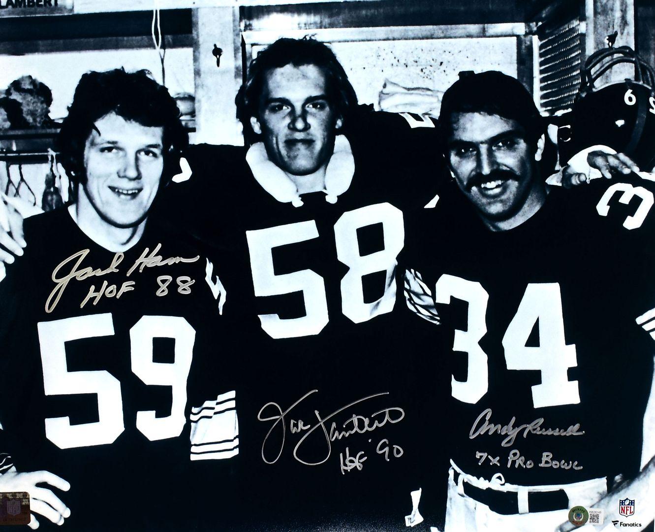 Jack Ham, Jack Lambert & Andy Russell Signed Steelers 16x20 Photo Inscribed "HOF 88", "HOF 90" & "7x Pro Bowl" (Beckett) at PristineAuction.com Jack Ham, Jack Lambert & Andy Russell Signed Steelers 16x20 Photo Inscribed "HOF 88", "HOF 90" & "7x Pro Bowl" (Beckett) at PristineAuction.com