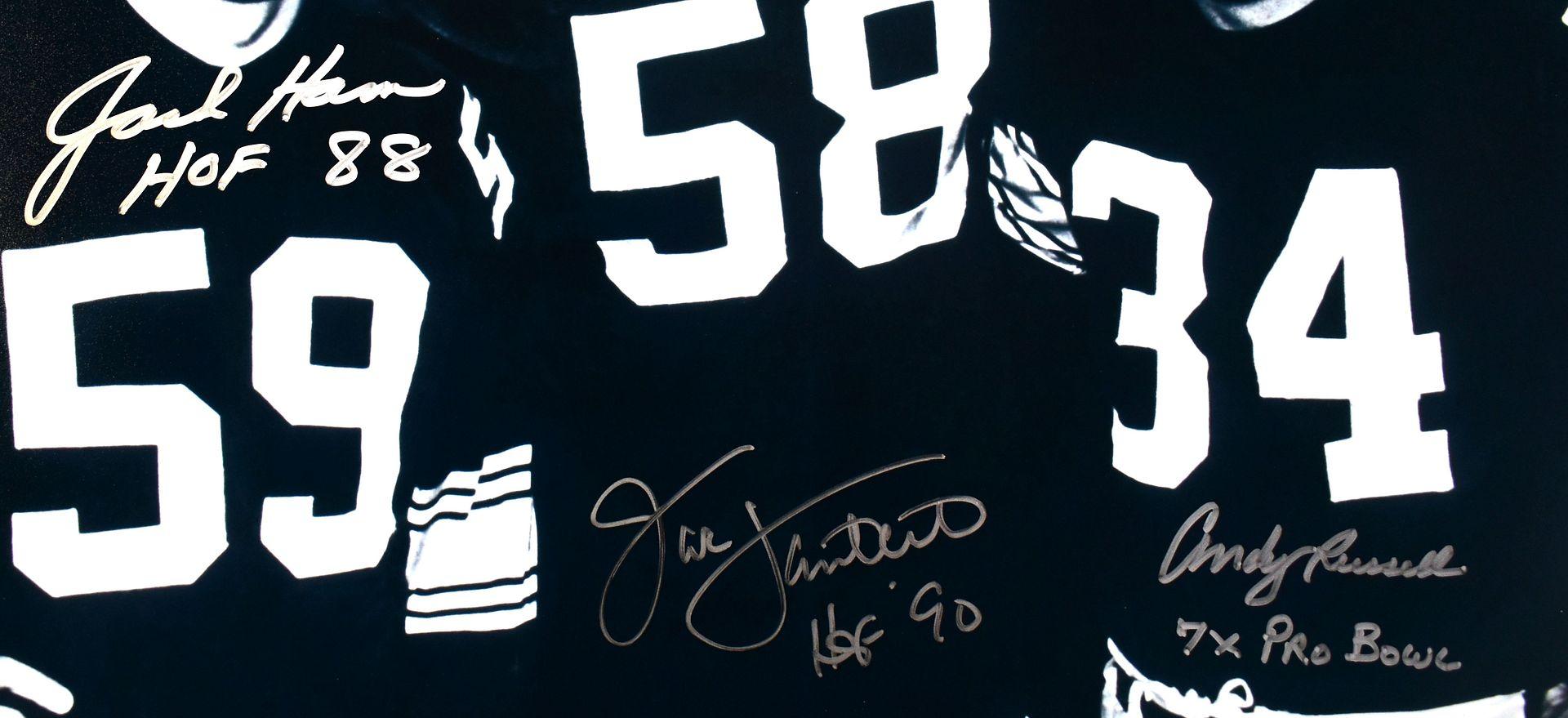 Jack Ham, Jack Lambert & Andy Russell Signed Steelers 16x20 Photo Inscribed "HOF 88", "HOF 90" & "7x Pro Bowl" (Beckett) at PristineAuction.com Jack Ham, Jack Lambert & Andy Russell Signed Steelers 16x20 Photo Inscribed "HOF 88", "HOF 90" & "7x Pro Bowl" (Beckett) at PristineAuction.com