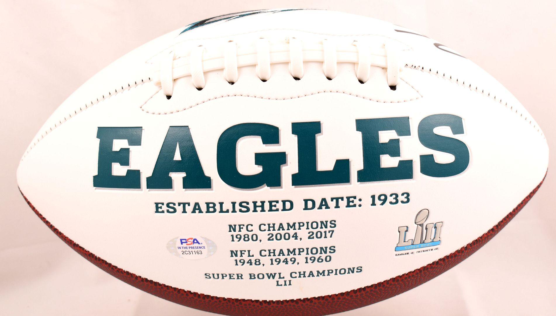 Jake Elliott Signed Eagles Logo Football (PSA) at PristineAuction.com Jake Elliott Signed Eagles Logo Football (PSA) at PristineAuction.com