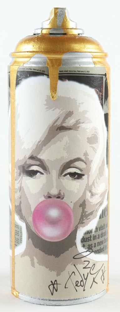 Tadas Zaicikas Signed "CAN_ Marilyn Monroe & Rose Balloon" Spray Paint Can (Zaicikas) at PristineAuction.com Tadas Zaicikas Signed "CAN_ Marilyn Monroe & Rose Balloon" Spray Paint Can (Zaicikas) at PristineAuction.com