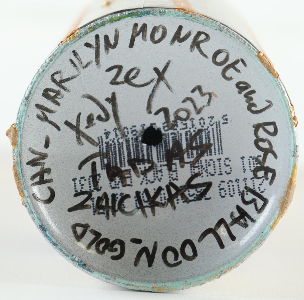 Tadas Zaicikas Signed "CAN_ Marilyn Monroe & Rose Balloon" Spray Paint Can (Zaicikas) at PristineAuction.com Tadas Zaicikas Signed "CAN_ Marilyn Monroe & Rose Balloon" Spray Paint Can (Zaicikas) at PristineAuction.com