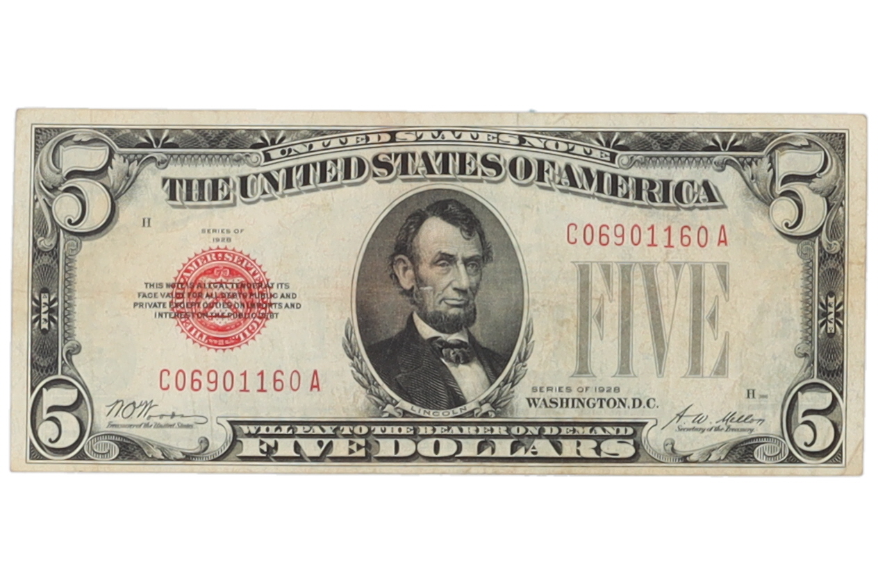 1928 $5 Five Dollar U.S. Bank Note at PristineAuction.com 1928 $5 Five Dollar U.S. Bank Note at PristineAuction.com
