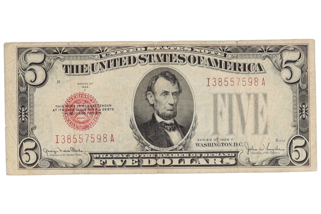 1928 $5 Five Dollar U.S. Bank Note at PristineAuction.com 1928 $5 Five Dollar U.S. Bank Note at PristineAuction.com